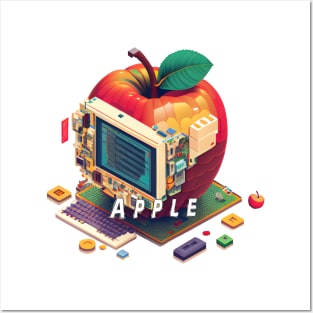 Apple-Inspired Pixel Computer Image: A Creative Blend of Technology and Design Posters and Art